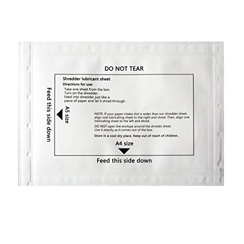 28 Pcs Paper Shredder Lubricating Sheets for Cleaning & Reduces Jams