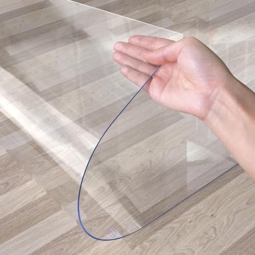 OXIGG Large Clear Floor Mat - Pet Flooring Protector, Plastic Rug Protector, Vinyl Floor Mat - Ideal for Hardwood Floors, Home & Office Use (Clear, 120x250CM/3.9X8.3FT)