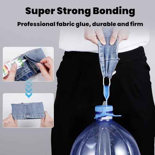 Fabric Glue Permanent, 60ml Super-Strong Clear Washable Fabric Adhesive for Clothing, Patches, Leather, Cotton, Denim, Polyester, Doll Repair (Fabric Glue Kits B)