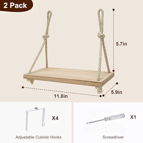Fernlandia 2-Pack Cubicle Hanging Shelf with Adjustable Hooks Office Storage