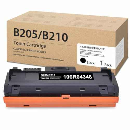 B205/B210/B215 Black Toner Cartridge (1-Pack) - Compatible 106R04346 Black Toner Cartridge Replacement for Xerox B205 B210 B215 Printer
