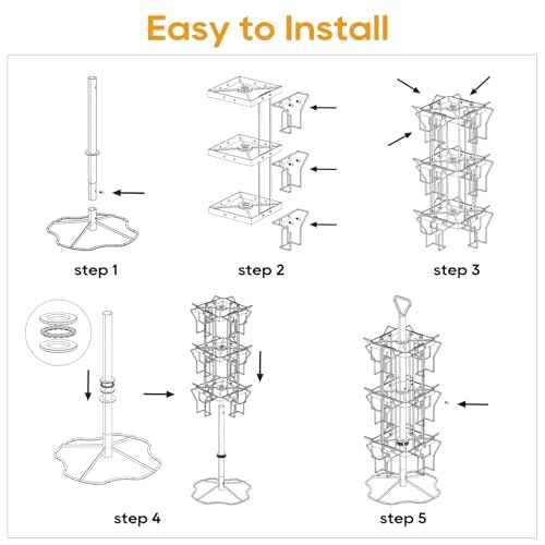 ORLESS Greeting Card Rack Display Stand, 3 Tier Rotating Card Holder Display Retail, 12 Pocket Metal Postcard Holder Display Stand, Greeting Card Holder for Postcards, Brochures, Stickers, Showcase(White)