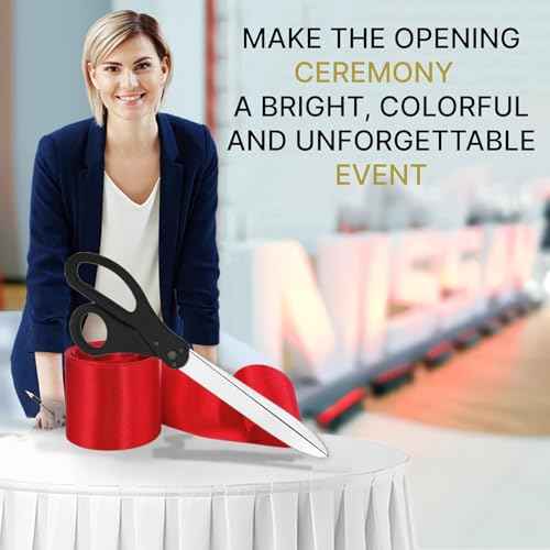 Ribbon Cutting Ceremony Scissors ? 25" Black Giant for Grand Openings Heavy Duty Scissors Large Ribbon Cutting for Special Events and Ceremonies