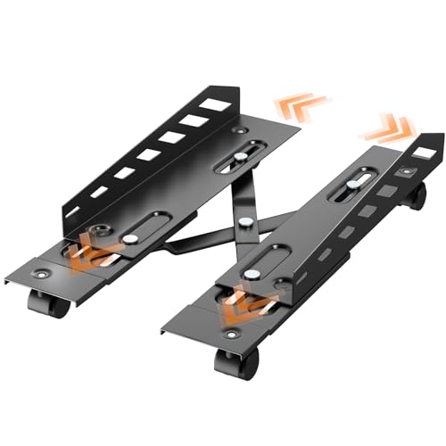 PUTORSEN Computer Tower Stand with Rolling Wheels and Guardrails