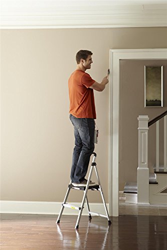 COSCO 2 Step Lite Solutions Folding Step Stool, Aluminum/Black | 2 Step