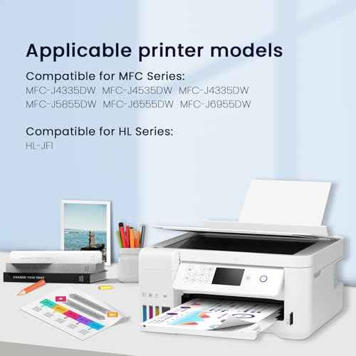 LC406 Ink Cartridges High Yield Compatible for Brother LC406 LC-406 LC406XL Work with Brother MFC-J4335DW MFC-J4345DW MFC-J4535DW MFC-J6555DW Printer (4-Pack, Black Cyan Magenta Yellow)