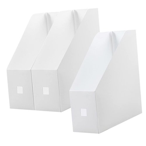 Cabilock 3Pcs Plastic Document Organizer Vertical Desktop File Rack for Office Stylish Magazine Holder for Books Magazines and Documents Easy to Assemble