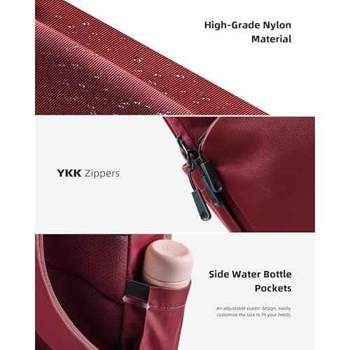 Travel Backpack for Women, 14 Inch Laptop Backpack, Water Resistant College Bookbag, Large Capacity Red Computer Backpacks for Work, Red