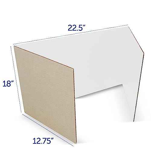 Flipside Products 18¡±x 48¡± White Study Carrels, Privacy Boards, Student Privacy and Focus Booth for The Classroom, Desk Divider Cubby for Tests, Made in USA - 12 Pack