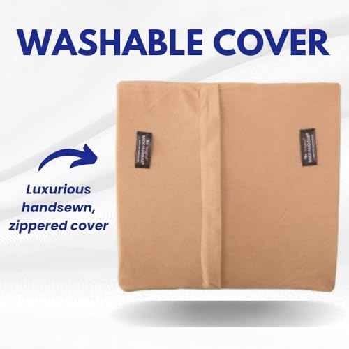 Thin Ergonomic Bucket Seat Lower Lumbar Back Support Pillow Cushion for Office Chair, Car, Truck, Wheelchair, Gaming Chair and Recliner for Pain Relief Made in USA Beige