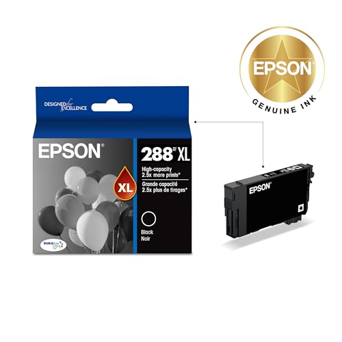 EPSON 288 DURABrite Ultra Ink High Capacity Black Cartridge (T288XL120-S) Works with Expression XP-330, XP-430, XP-434, XP-340, XP-440, XP-446