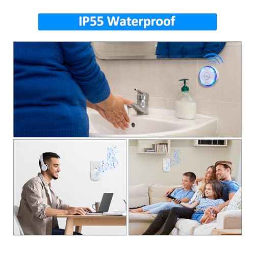 Caregiver Pager Wireless Call Button for Home, Life Alert SOS for Monitoring Elderly Assistance Products Emergency Bell Panic Button Nurse Calling for Seniors Patients Disabled Care,Waterproof