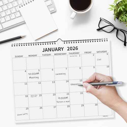 Wall Calendar 2025-2026, 16 Months Calendar September 2025 to December 2026, 14"¡¿11" Hanging Calendar for Home Office School Planning