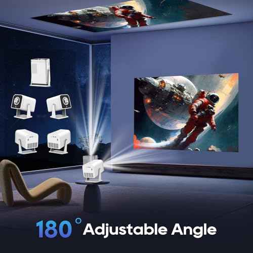 Mini Room Projector, Projector for Bedroom(Built-in Speaker, With HDMI Cable), 200-inch Large Screen, Ntive 1080P Projector, Compatible With 4K, Supports Smartphones/TV Sticks/PS5/Laptop/HDMI/USB