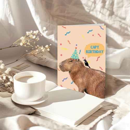Funny Capybara Birthday Card ? Cute ¡°Capy Birthday¡± Animal Pun ? Capybara Gifts for Friends ? Great for Capybara Birthday Decorations or Water Pig Party Themes