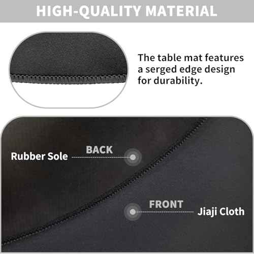 Large Round Tabletop Game Playmat,Rubber Table Mat Suitable for Playing Poker,Card,and Roleplaying Games.(100cmBlack)