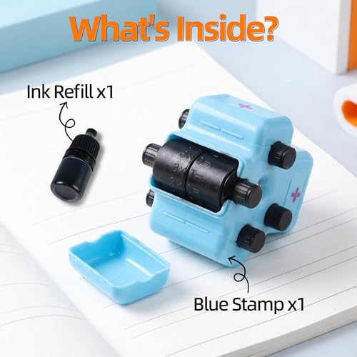 KIMPOK Blue Math Roller Stamp 4-in-1 Math Fact Tool for Teachers & Homeschool