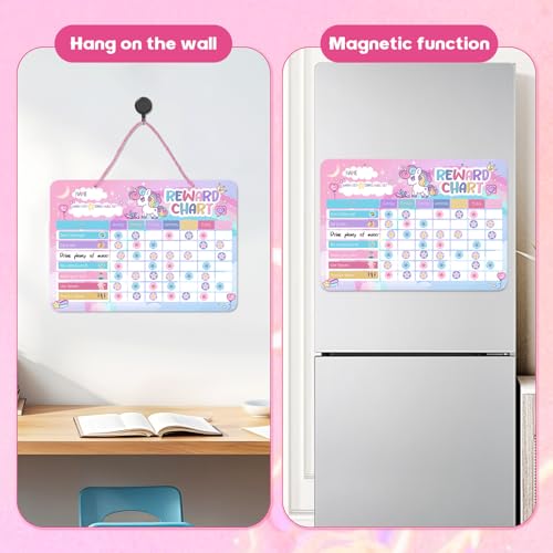 Thboxes Unicorn Reward Chart for Kids, 52 Chore & Behavior Tracker Set