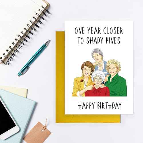 Golden And Girls Birthday Card Gift For Best Friend Bestie Her, Funny 40th 50th 60th Getting Older Birthday Card for Mom Grandma Wife Sister Women