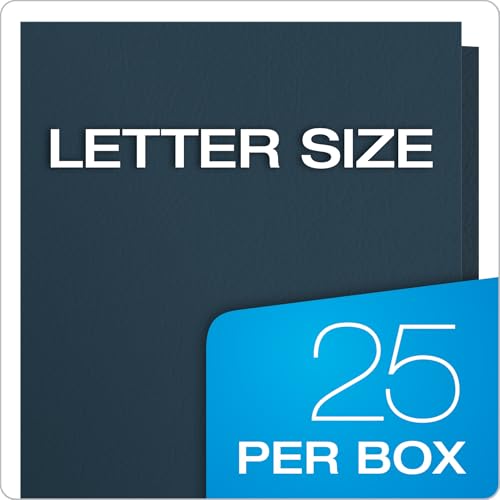 Oxford Twin-Pocket Folders Pack of 25 - Dark Blue, Holds 100 Sheets, Textured Paper, Letter Size