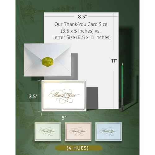 ukee's 100-Pack Luxury Thank You Cards with Envelopes Bulk - Blank Thank You Cards | Dual Gold Foil Calligraphy & Borders, 4 Colors w/Gift Box For Wedding Notes/Small Business/Baby & Bridal Shower, 3.5x5 Inches
