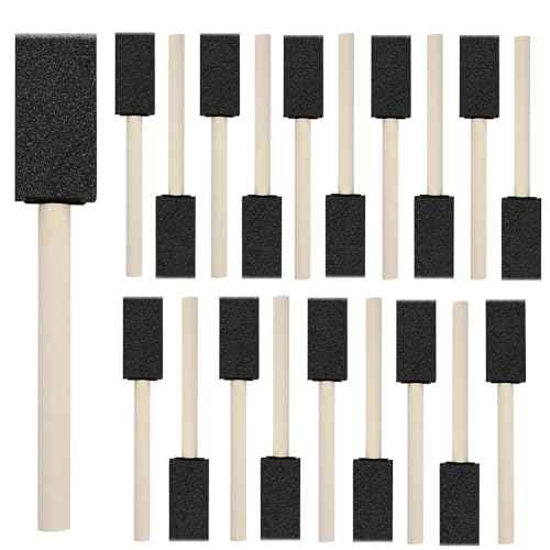 20 Pcs Foam Paint Brushes, 1'' Sponge Paint Brush, Foam Brushes for Painting, Craft, Staining, Varnish, Touch Up