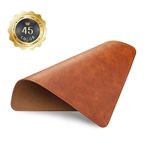 Besezx Caramel Brown Leather Mouse Pad 8x11 Inch Non-Slip Waterproof Microfiber Base