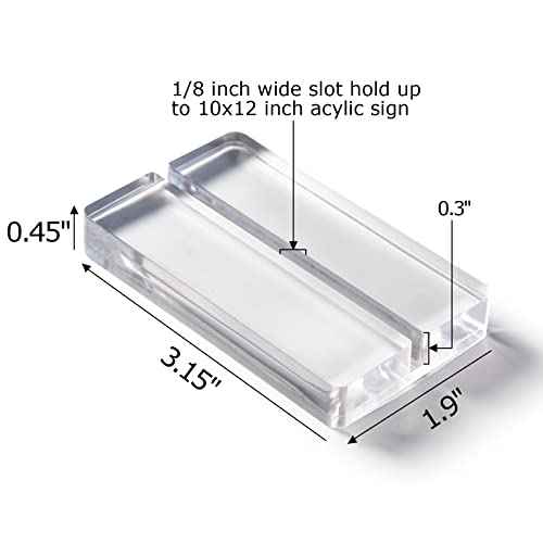 3" Acrylic Sign Holders, 32 PCS Clear Place Card Holders with Card Slot, Table Numbers Display Stands, for Wedding/Menu/Meeting/Table Numbers