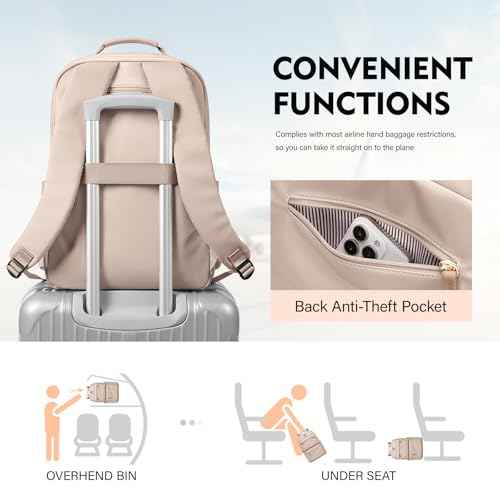 VNINE Laptop Backpack for Women, Fashion Travel Backpack Fits 15.6 Inch Laptop Water Resistant Computer Backpack for College Teacher Nurse Business Large Capacity Casual Daypack