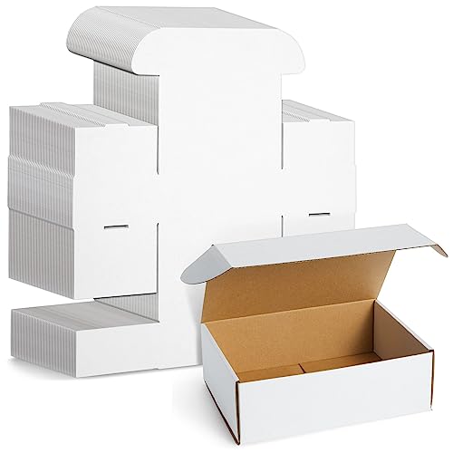 Stockroom Plus Cardboard Boxes - 9 x 6 x 3-Inch, White, 50-Pack - Mailers & Gift Boxes with Lids - Corrugated Packaging for Storage & Mailing