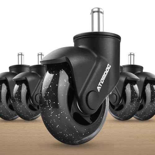 Office Chair Caster Wheels, 3" Newly Lightweight Caster Wheels & Revolutionary Swivel Vertical Axle, Safe Protection for All Floors Including Hardwood, Set of 5