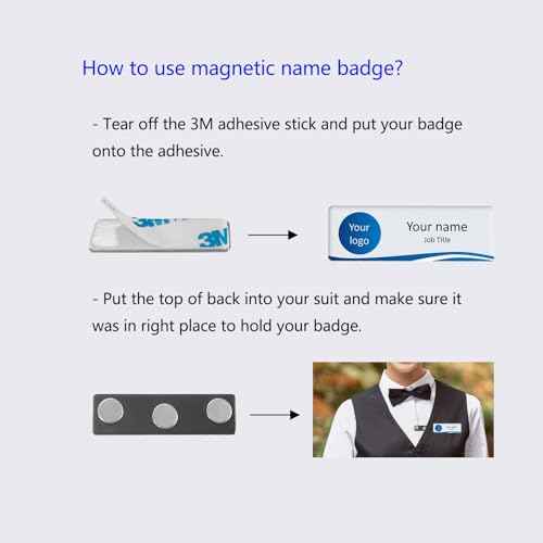 Name Badge Magnets - Magnetic Name Tag Holders with 3 Magnets,Name Tag Magnets 1.77 x 0.5 inches, Extra-Strong Disc Neodymium for ID Badge Holders - 100Pack
