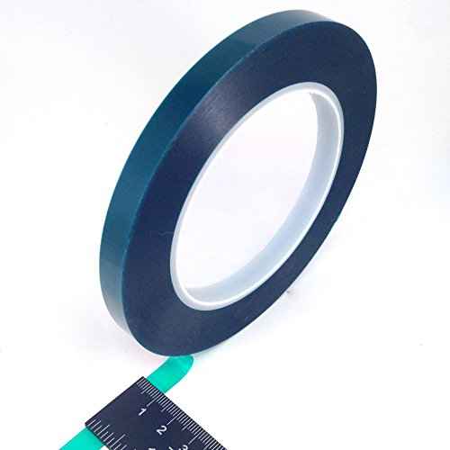 5 Roll High Temp Masking Tape Kit for Powder Coating, Painting, Hydrodip, Sublimation - Green Polyester 1/4", 3/8", 1/2", 3/4" & 1"