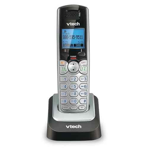 VTech Accessory Handset for DS6151 Series with 2-Line Cordless Phone, Suitable for Small Business or Home, Answering System, Expandable up to 12 Handsets, Intercom, Conference | DS6101 (Black/Silver)