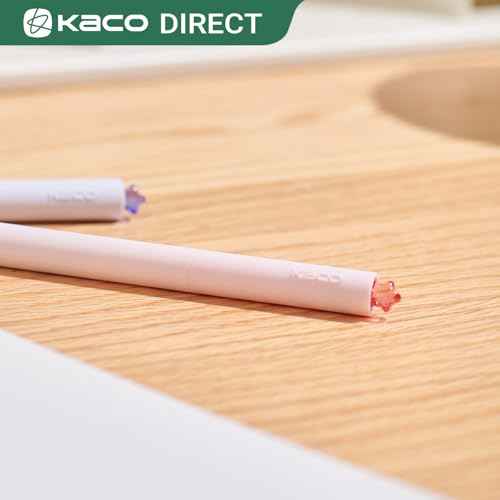 Kaco FIRST Gel Pens Cute Stationery Black Ink, 0.7 mm Medium Point, Aesthetic Cute Star Pens for Journaling (4 Bright Colors)