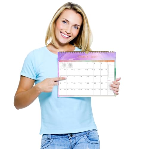 Lbylyhxc 2026 Calendar - Use Now to December 2026 -18 Monthly Wall Calendar 2026, 11 x 8.5 Inches.Thick Paper with Julian Dates and Block for New Year and Christmas Presents (Wall Calendar 2025-2026 Colorful)