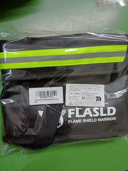 FLASLD E-Bike Battery Safe Bag Explosionproof - Large Capacity Fireproof Lipo Bag for Ebike Battery Charging and Storage (19.3 x 4.3 x 7in)