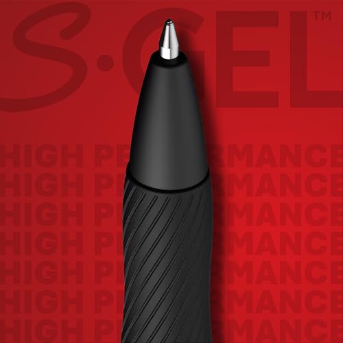Sharpie S-Gel Gel Pens Black Barrel 12 Count Medium Point (0.7mm) - Smooth, Vivid Writing