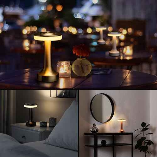 O¡¯Bright Portable LED Table Lamp with Touch Sensor, 3-Levels Brightness, Rechargeable Battery Up to 48 Hours Usage, Night Light for Kids Nursery, Nightstand Lamp, Bedside Lamp (Silver)