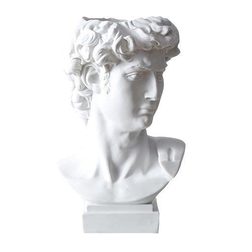 NUOBESTY David Bust Statue Makeup Organizer, 6 Inch David Sculpture Decor for Storage Pen,Brush Holder, Desktop Organizer, Flower
