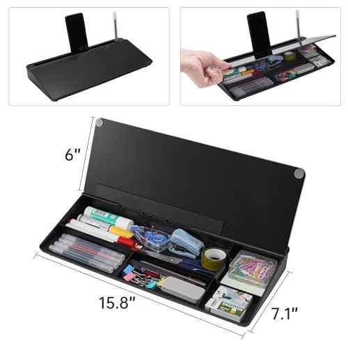 TSJ OFFICE Desktop Whiteboard Dry-Erase-Board - Computer Keyboard Stand White Board Surface Pad with Drawer, Desk Organizers with Accessories for Office, Home, School Supplies