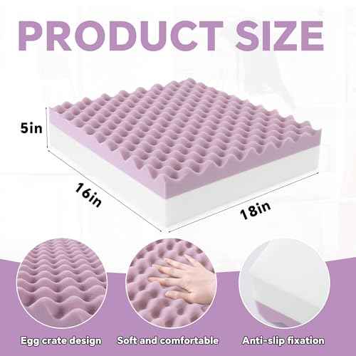 BALAPET Double-Layer Egg Foam Crate Pad, High-Density Foam Support Egg Chair Cushion to Relieve Back, Seat Cushion Chair Accessories Pad for Office Recliner Wheelchair Home Car(18x16x5in)