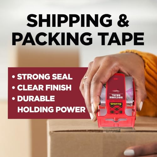 Scotch 2 Rolls Ultra Clear Packing Tape 1.88in x 50yd for Shipping & Moving
