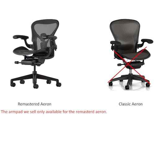 MingYi.office Vinyl Arm Pads Caps for Remastered Aeron Chair Graphite Black, Can not fit Classic Aeron.
