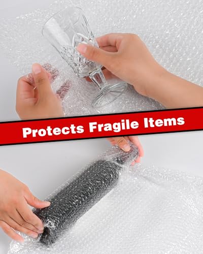 Pacific Mailer 2-Pack Bubble Cushioning Wrap Rolls 17 in x 72 ft, Perforated, Clear Shipping Protection