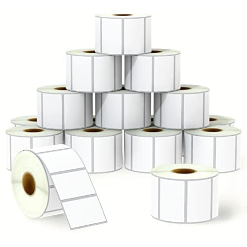 BETCKEY - 2.25" x 1.25" (57 mm x 32 mm) UPC Barcode & Multipurpose Labels Compatible with Zebra & Rollo Label Printer,Premium Adhesive & Perforated [16 Rolls, 16000 Labels]