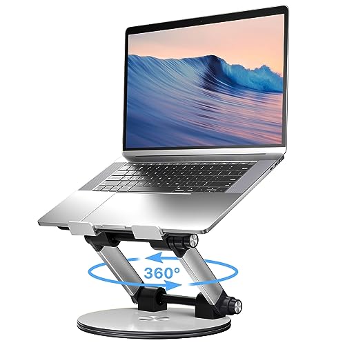 MYBAT PRO Laptop Stand for Desk, Adjustable Computer Stand with 360¡Æ Rotating Base, Ergonomic Laptop Riser for Collaborative Work, Foldable Laptop Stand, fits for All 10-17.3" Laptops