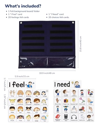 CHEFAN Basic Feelings Chart for Kids - Calm Down Corner & SEL Classroom Tool