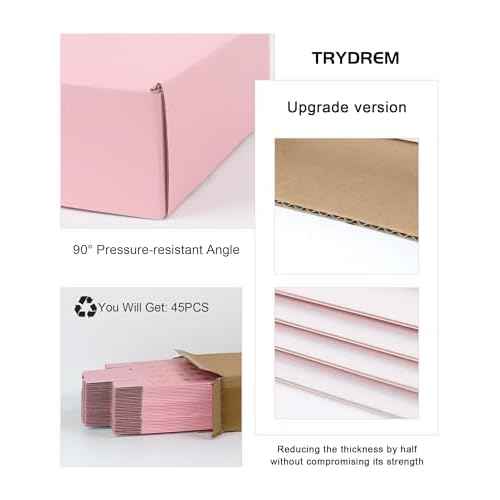 9x6x2 Inch Small Pink Shipping Boxes Pack of 45, Cardboard Boxes for Packaging Small Business
