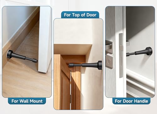2PCS Black Door Stopper with Spring, Wall Protector, 4.33in - Briekie? Brieieziy (Variation: 2 / Black)